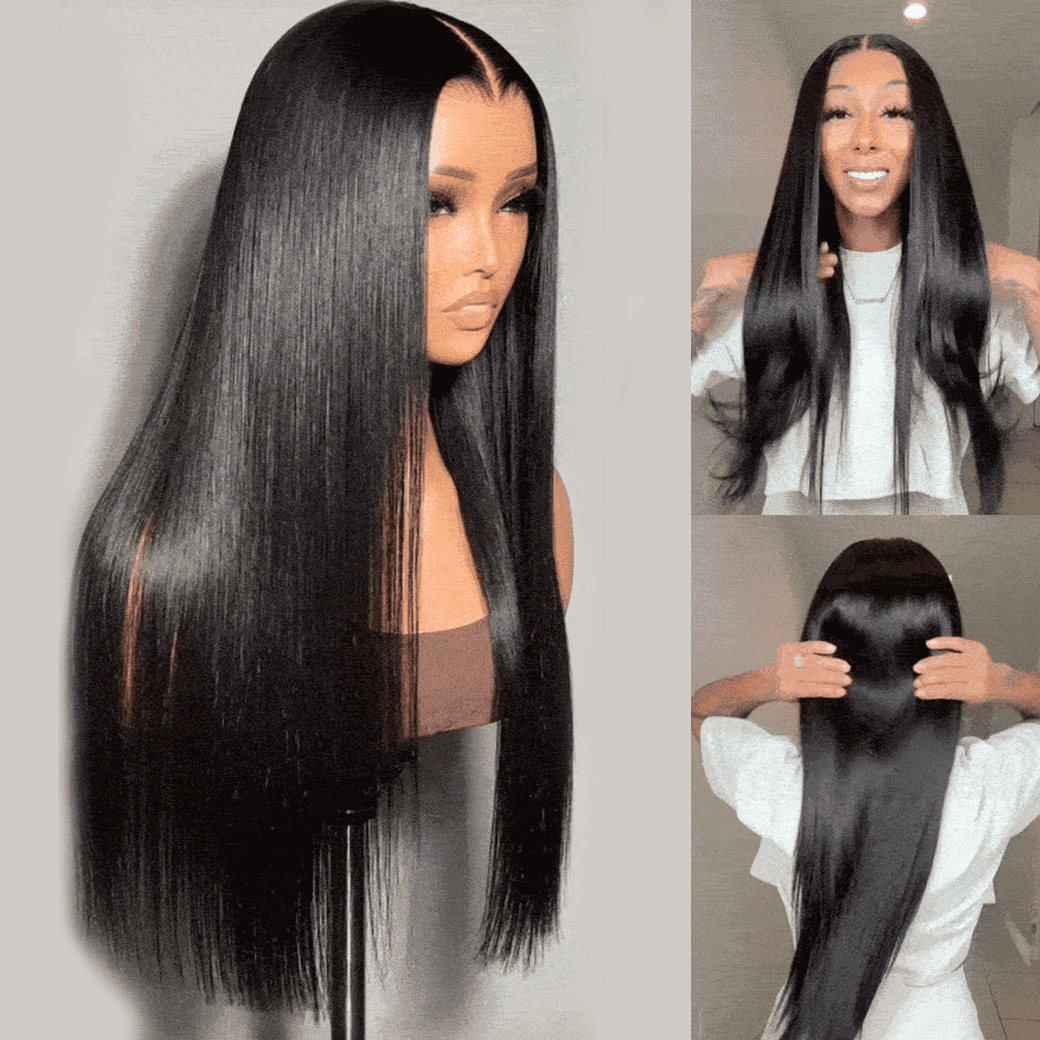 EMMA Comfort Wig 250% Density Straight with Glueless 4x4 Closure Lace Wig Virgin Human Hair