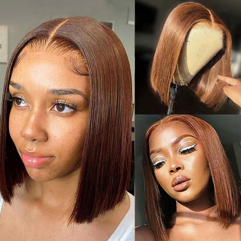 Emma SDD Bone Straight Bob Glueless Wigs Vietnamese Hair Brow Color Wig