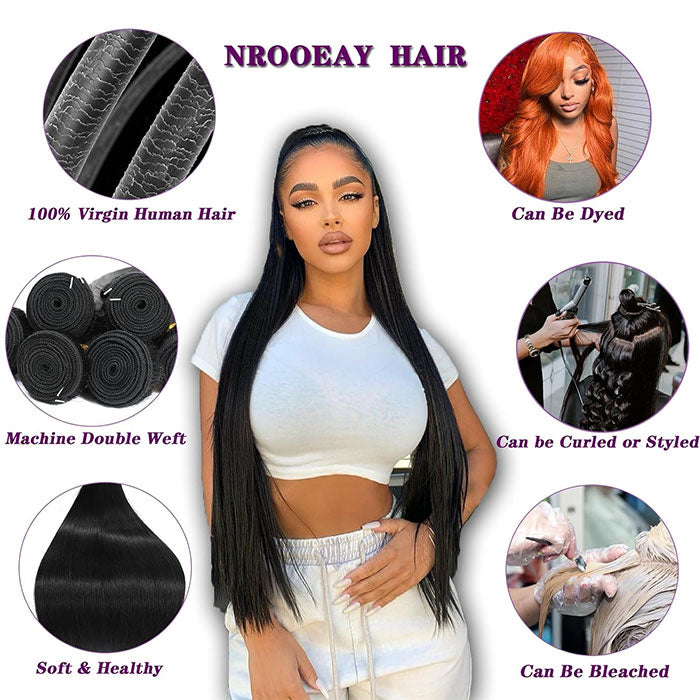 Emma 2 Bundles Deals Striaght Virgin Human Hair Weave Extensions