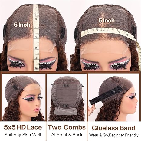 Hot Combo | 13x4 Full frontal Glueless Water Wave + 5x5 Full frontal Glueless Brown Bob