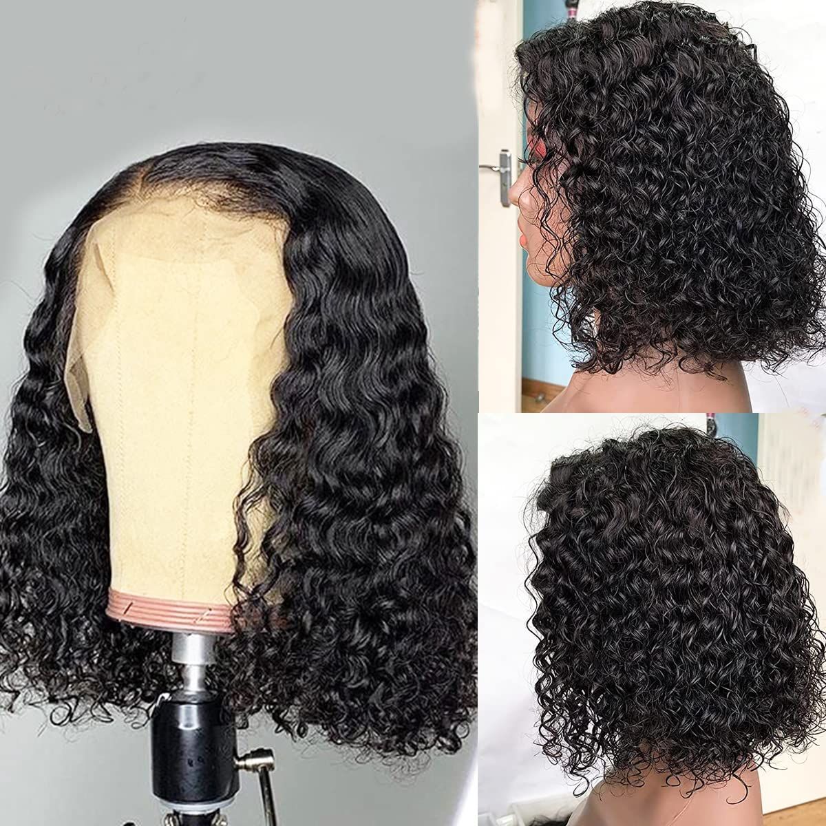 Emma Black Color Short Bob 13x4 Frontal Bob Wig Pre Plucked 100% Human Hair
