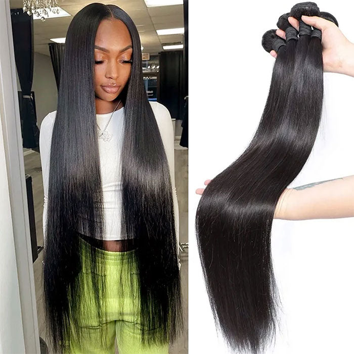 Emma 12A Straight Virgin Human Hair Extensions 4 Bundles Deals