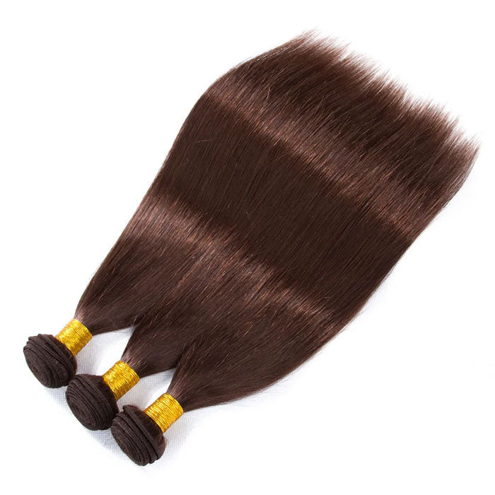 Emma 1 3 4 Bundles Deals Chocolate Brown Color 4 Straight Human Hair Weave