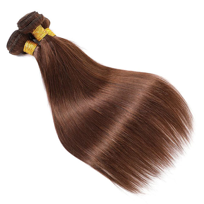 Emma 1 3 4 Bundles Deals Chocolate Brown Color 4 Straight Human Hair Weave