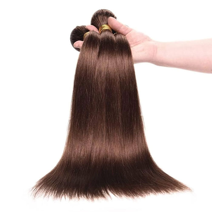 Emma 1 3 4 Bundles Deals Chocolate Brown Color 4 Straight Human Hair Weave