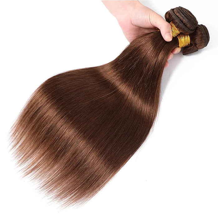 Emma 1 3 4 Bundles Deals Chocolate Brown Color 4 Straight Human Hair Weave