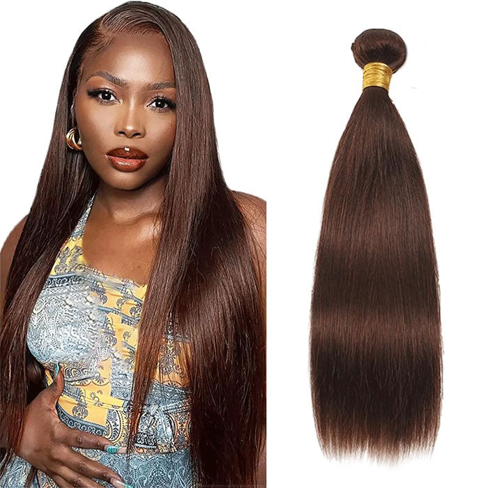 Emma 1 3 4 Bundles Deals Chocolate Brown Color 4 Straight Human Hair Weave