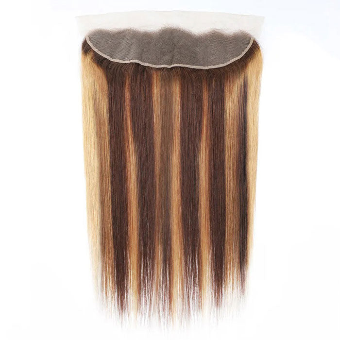 Emma 13x4 Lace Frontal Pre Plucked Straight Highlight Color 4/27 Human Hair