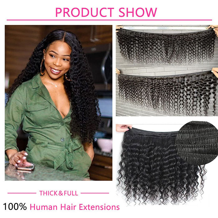 Emma 2 Bundles Deals Deep Wave Virgin Human Hair Bundles Weave