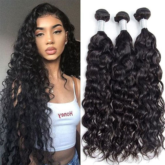 Emma 3 Bundles Deals Wet and Wavy Human Hair Extensions Water Wave
