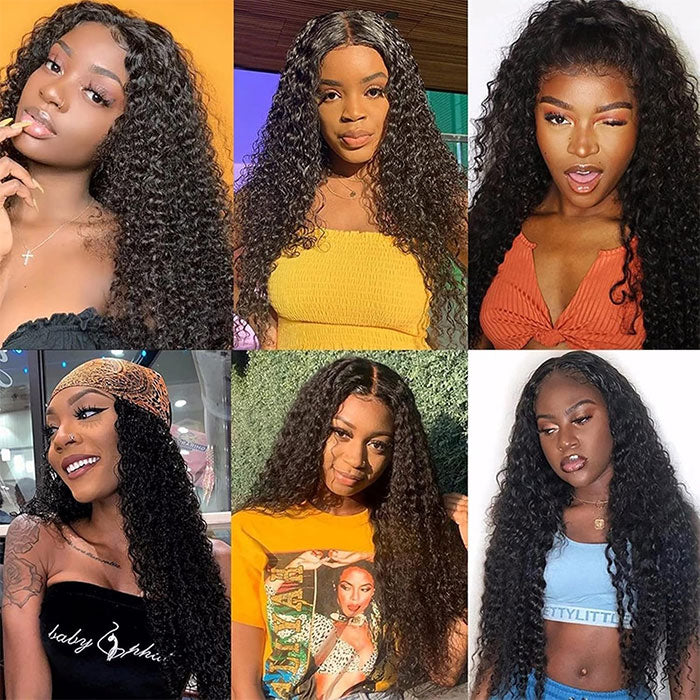 Emma 3 Bundles Kinky Curly Virgin Human Hair Weave Extensions