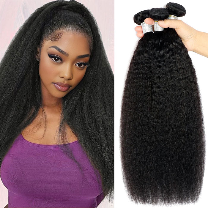 Emma 3 Bundles a Lot Kinky Straight Virgin Human Hair Weave Bundles