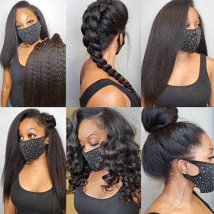 Emma Kinky Straight Virgin Human Hair 4 Bundles Deals Weave Extensions