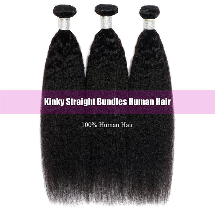 Emma 3 Bundles a Lot Kinky Straight Virgin Human Hair Weave Bundles