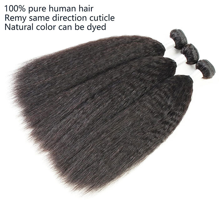 Emma 3 Bundles a Lot Kinky Straight Virgin Human Hair Weave Bundles