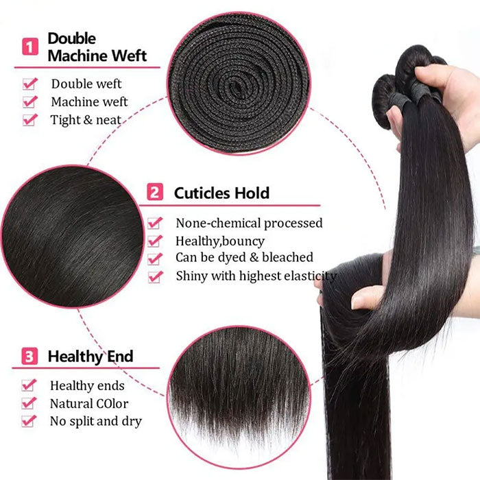 Emma 4 Bundles Deals Silky Straight Virgin Human Hair Weave Extensions