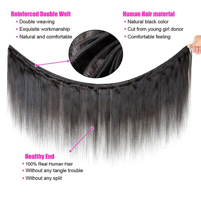 Emma 4 Bundles Deals Silky Straight Virgin Human Hair Weave Extensions