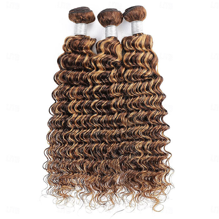 Emma 60Gram Deep Wave P4/27 Highlight Human Hair Bundles Extensions