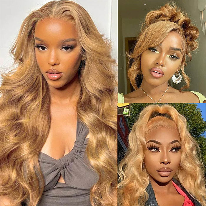 Emma Blonde Color 27 Human Hair 13x4 Lace Frontal Wig Body Wave