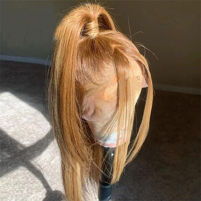 Emma Blonde Color #27 Straight 360 Lace Frontal Wig Human Hair