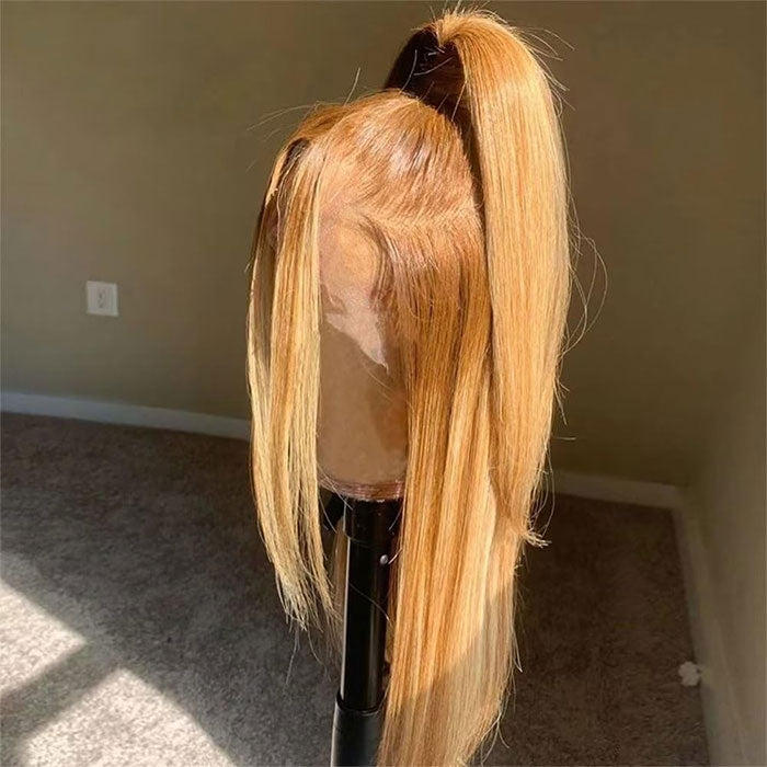 Emma Blonde Color #27 Straight 360 Lace Frontal Wig Human Hair