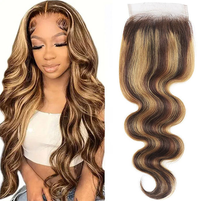 Emma Body Wave 4x4 Lace Closure Ombre Highlight Human Hair