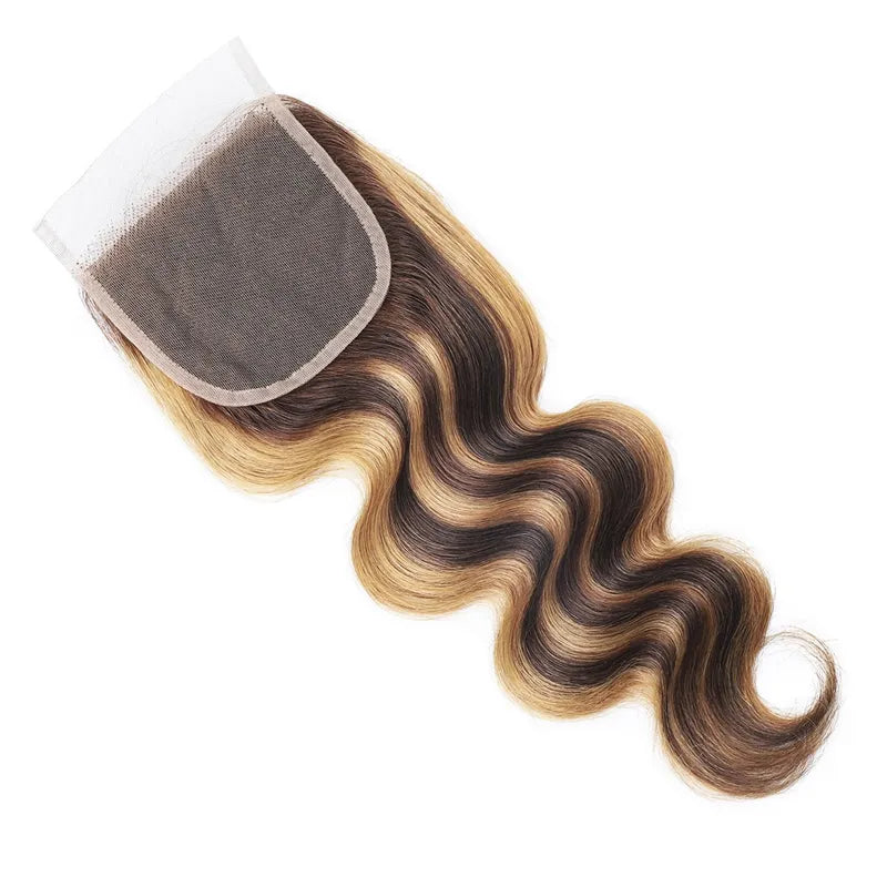 Emma Body Wave 4x4 Lace Closure Ombre Highlight Human Hair
