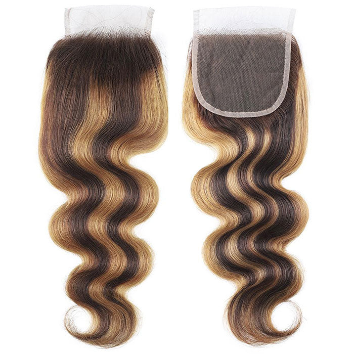 Emma Body Wave 4x4 Lace Closure Ombre Highlight Human Hair