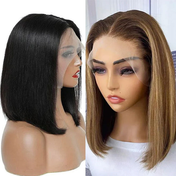 Emma Combo Sale 13x4 Lace Frontal Bob Wig Natural Color + Highlight Color