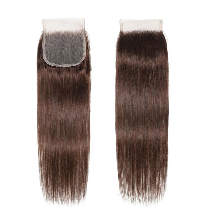 Emma Dark Brown Color #2 Lace Closure Pre Plucked Human Hair