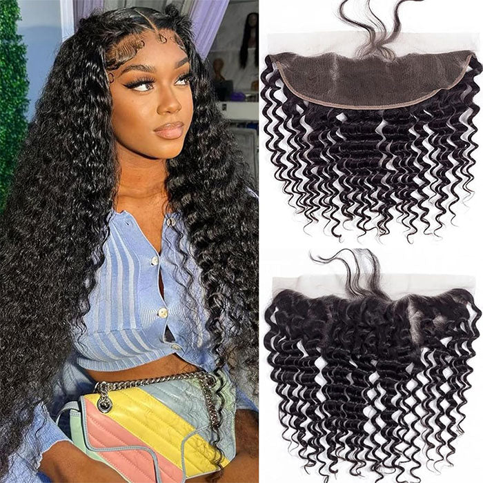 Emma Deep Wave 13x4 Lace Frontal Pre Plucked Virgin Human Hair