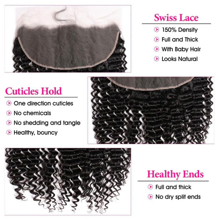 Emma Deep Wave 13x4 Lace Frontal Pre Plucked Virgin Human Hair