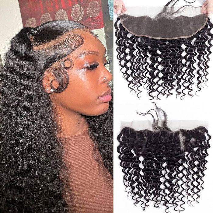 Emma Deep Wave 13x4 Lace Frontal Pre Plucked Virgin Human Hair