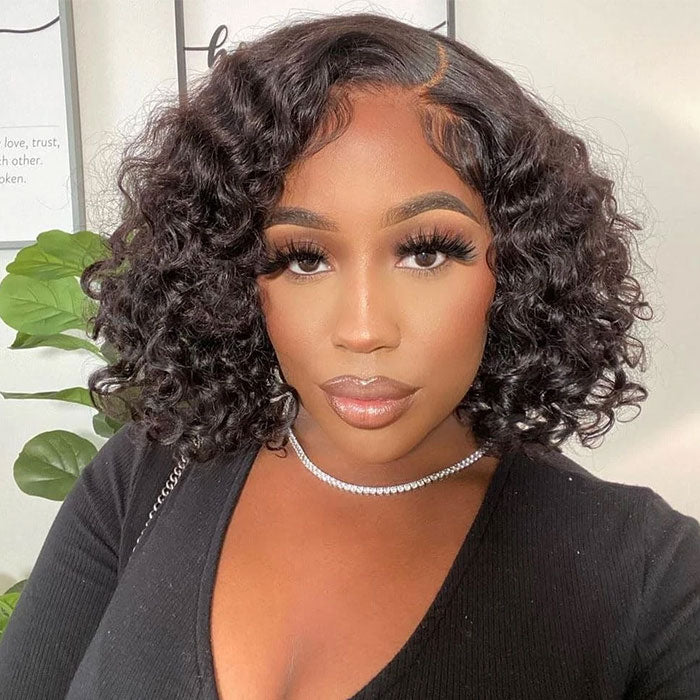 Emma Deep Wave 13x4 Lace Frontal Wig Pre Plucked Curly Virgin Human Hair