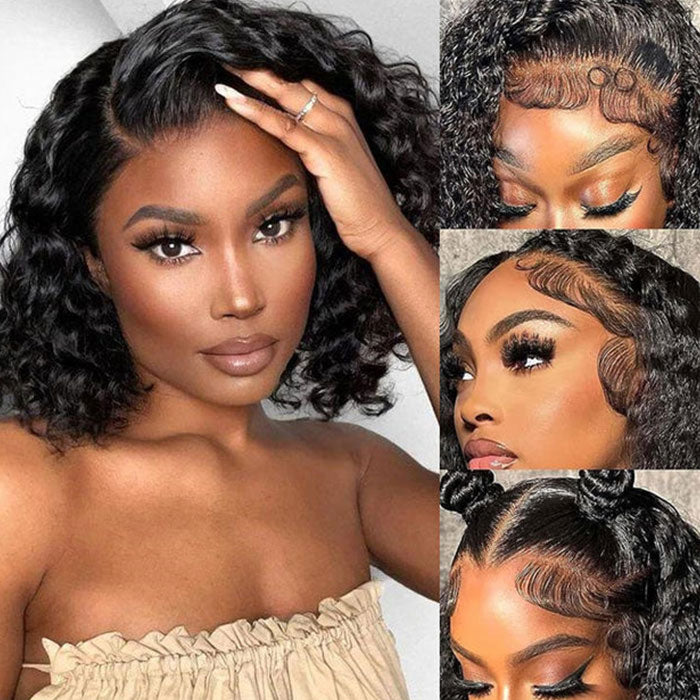 Emma Deep Wave 13x4 Lace Frontal Wig Pre Plucked Curly Virgin Human Hair