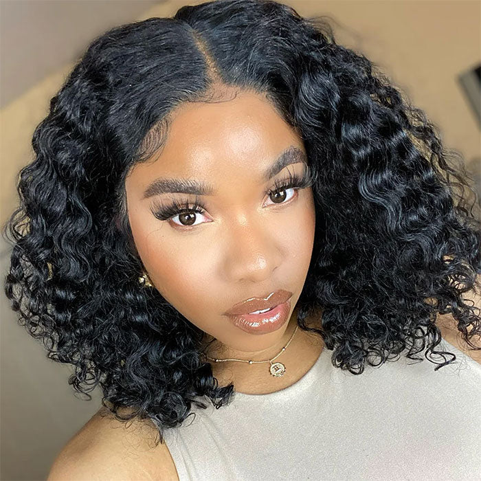 Emma Deep Wave 13x4 Lace Frontal Wig Pre Plucked Curly Virgin Human Hair