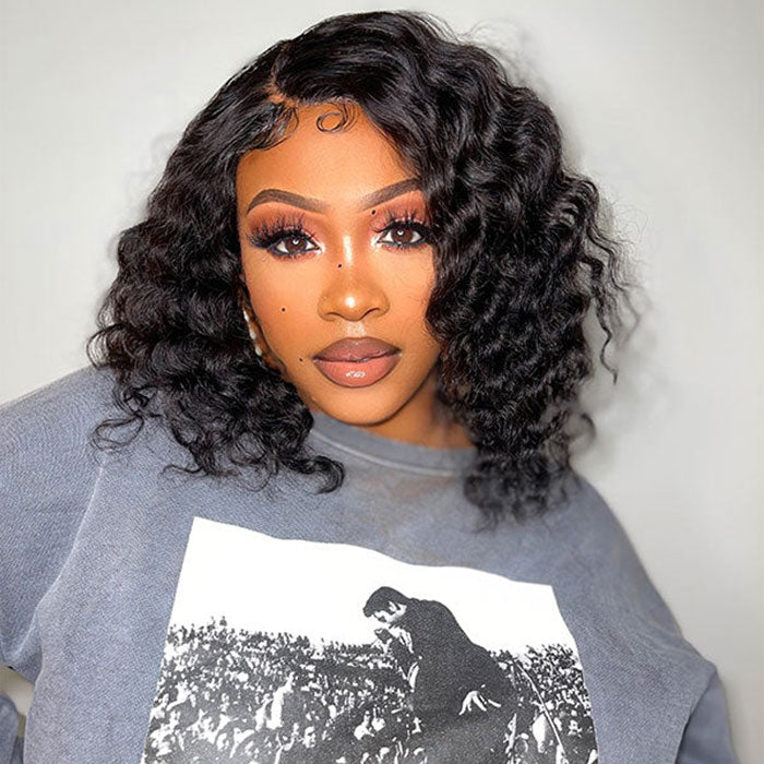 Emma Deep Wave 13x4 Lace Frontal Wig Pre Plucked Curly Virgin Human Hair