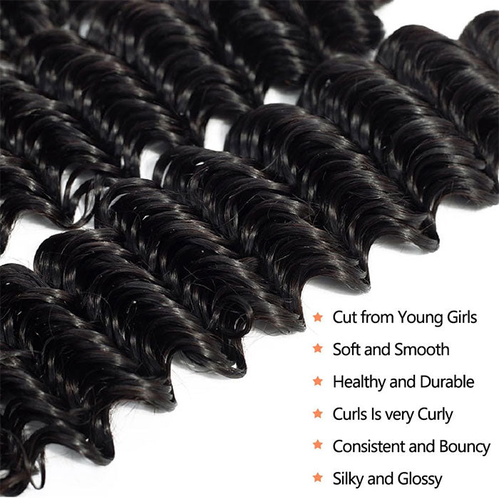 Emma Deep Wave 1 Bundle Deal Virgin Human Hair Weave Extensions