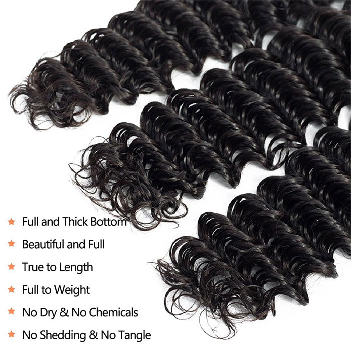 Emma Deep Wave 1 Bundle Deal Virgin Human Hair Weave Extensions
