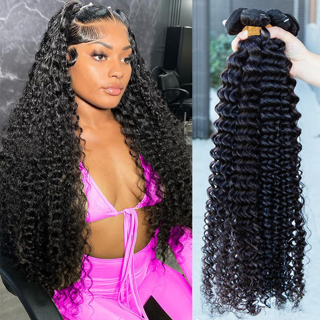 Emma Deep Wave 3 Bundles Deals Virgin Human Hair Extensions