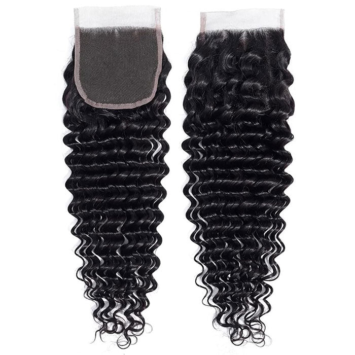 Emma Deep Wave 4x4 Transparent Lace Closure Virgin Human Hair