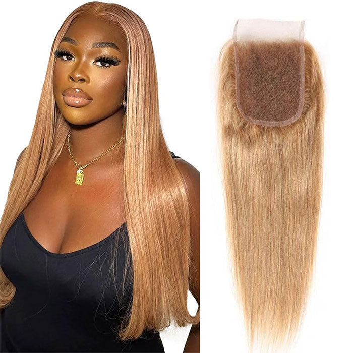Emma Hair #27 Honey Blonde 4x4 Lace Closure Straight Human Hair