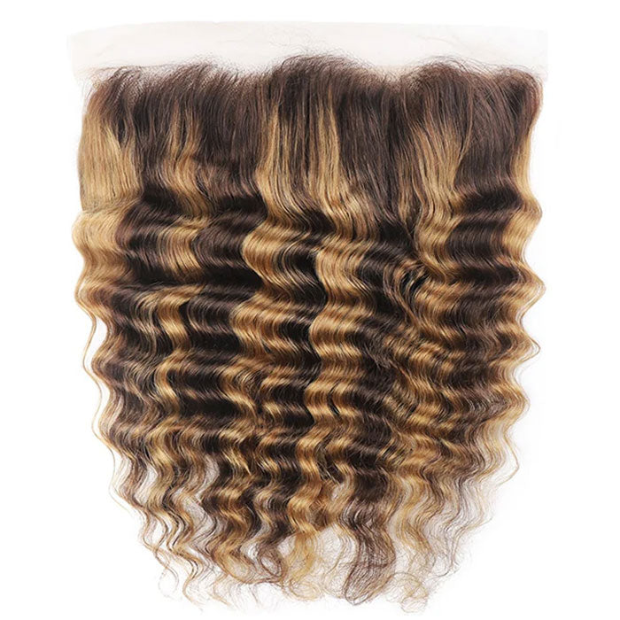 Emma Highlight Color P4/27 Lace Frontal Pre Plucked Deep Wave Human Hair