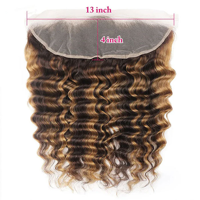 Emma Highlight Color P4/27 Lace Frontal Pre Plucked Deep Wave Human Hair