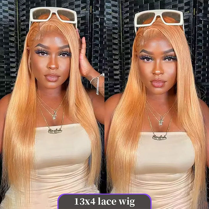 Emma Honey Blonde Color #27 Lace Frontal Wig Human Hair Flash Sale