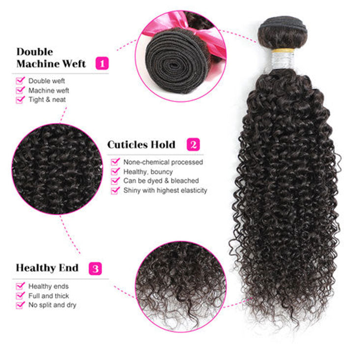 Emma Jerry Curl 1 Bundle Virgin Human Hair Curly Weave Extensions
