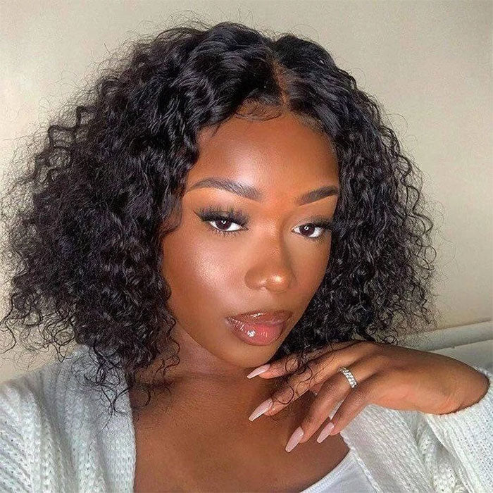 Emma Jerry Curly 13x4 Lace Frontal Wig Pre Plucked Curly Virgin Human Hair