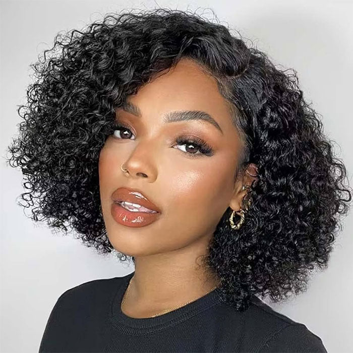 Emma Jerry Curly 13x4 Lace Frontal Wig Pre Plucked Curly Virgin Human Hair