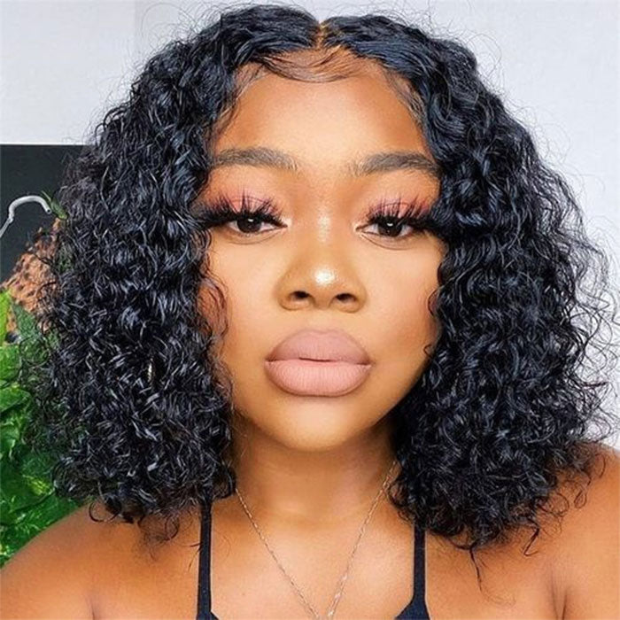 Emma Jerry Curly 13x4 Lace Frontal Wig Pre Plucked Curly Virgin Human Hair