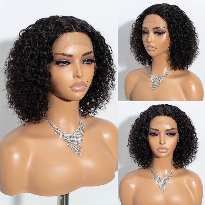 Emma Jerry Curly 13x4 Lace Frontal Wig Pre Plucked Curly Virgin Human Hair